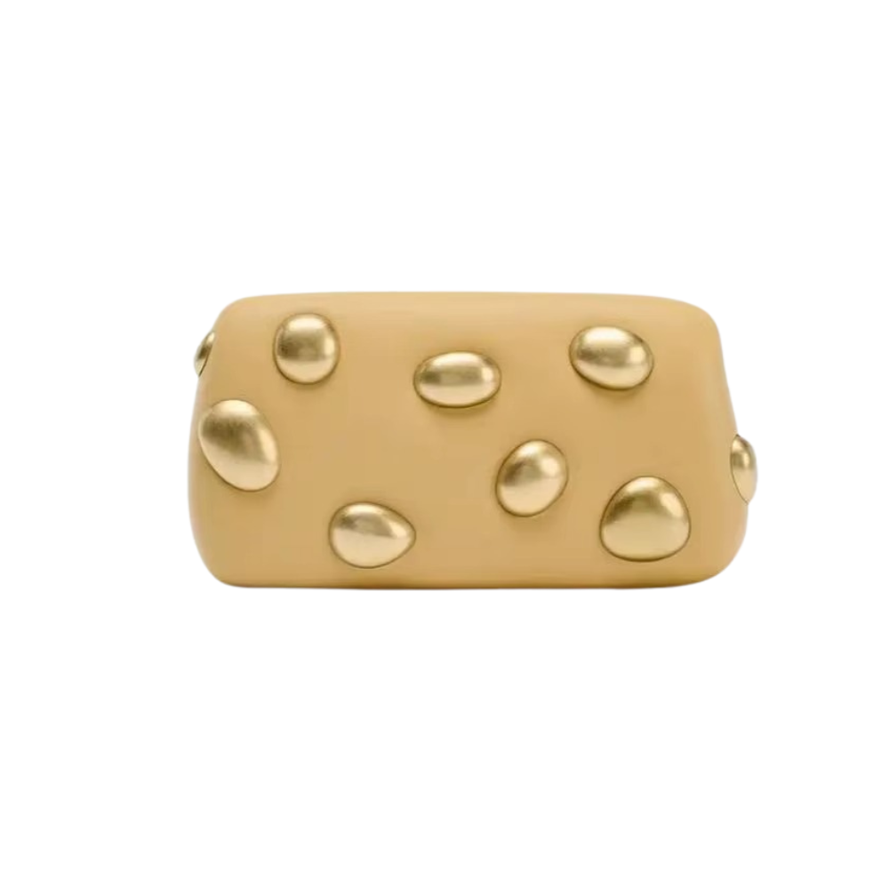 Riviera Pebbled PU Clutch with Gold Chain