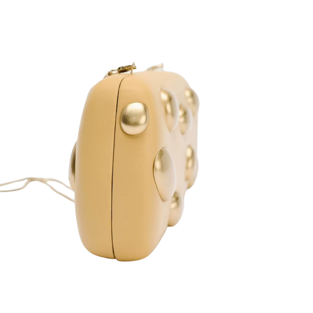 Riviera Pebbled PU Clutch with Gold Chain