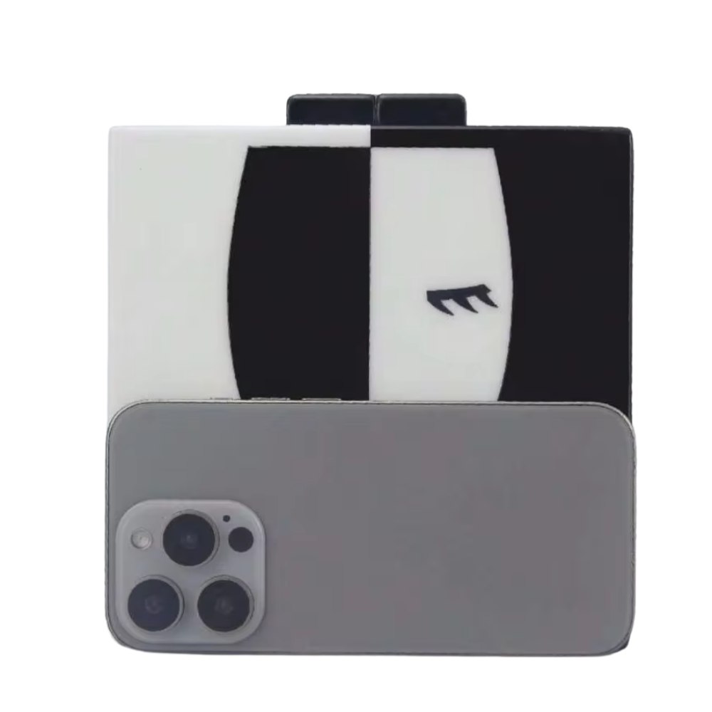 Geometric Face Acrylic Clutch with Chain Handle