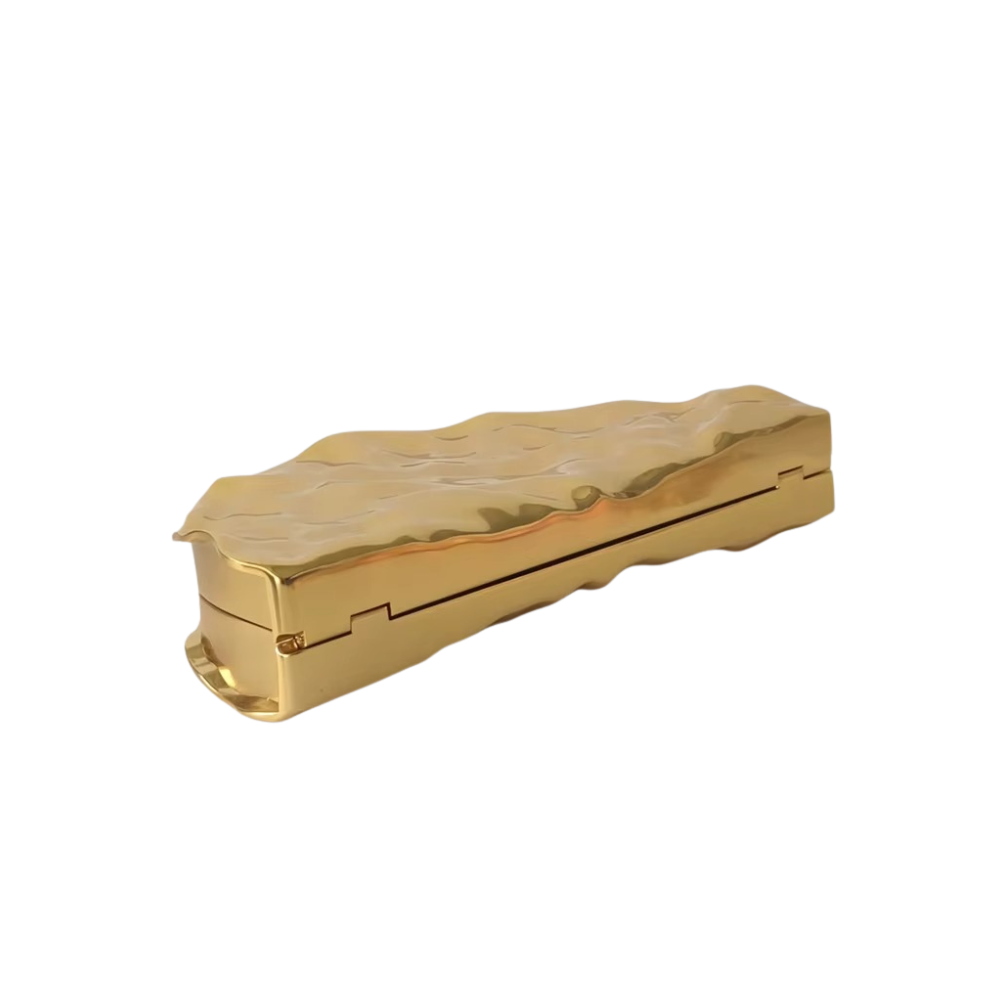 Louvre Metallic Half-Moon Clutch