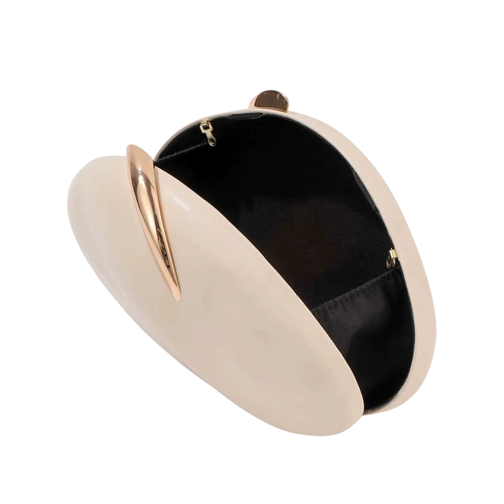 Oval Essence PU Clutch with Golden Accent