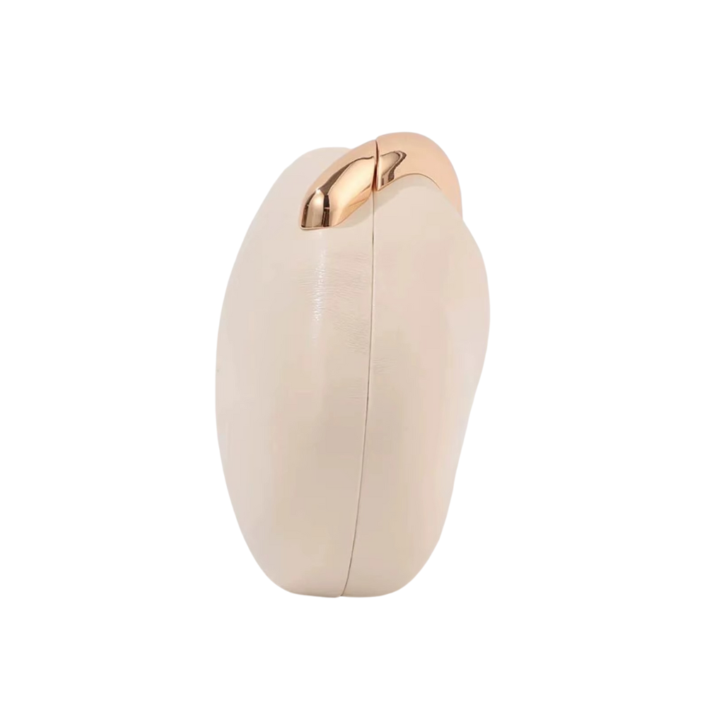 Oval Essence PU Clutch with Golden Accent