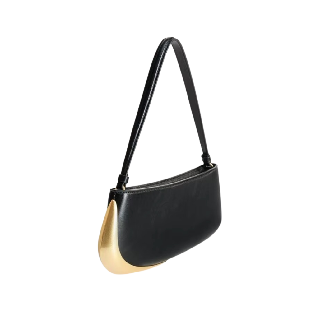 Luna Arc Shoulder Bag with Golden Edge