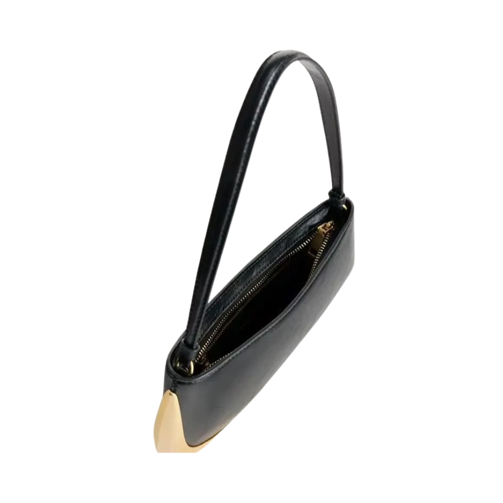 Luna Arc Shoulder Bag with Golden Edge