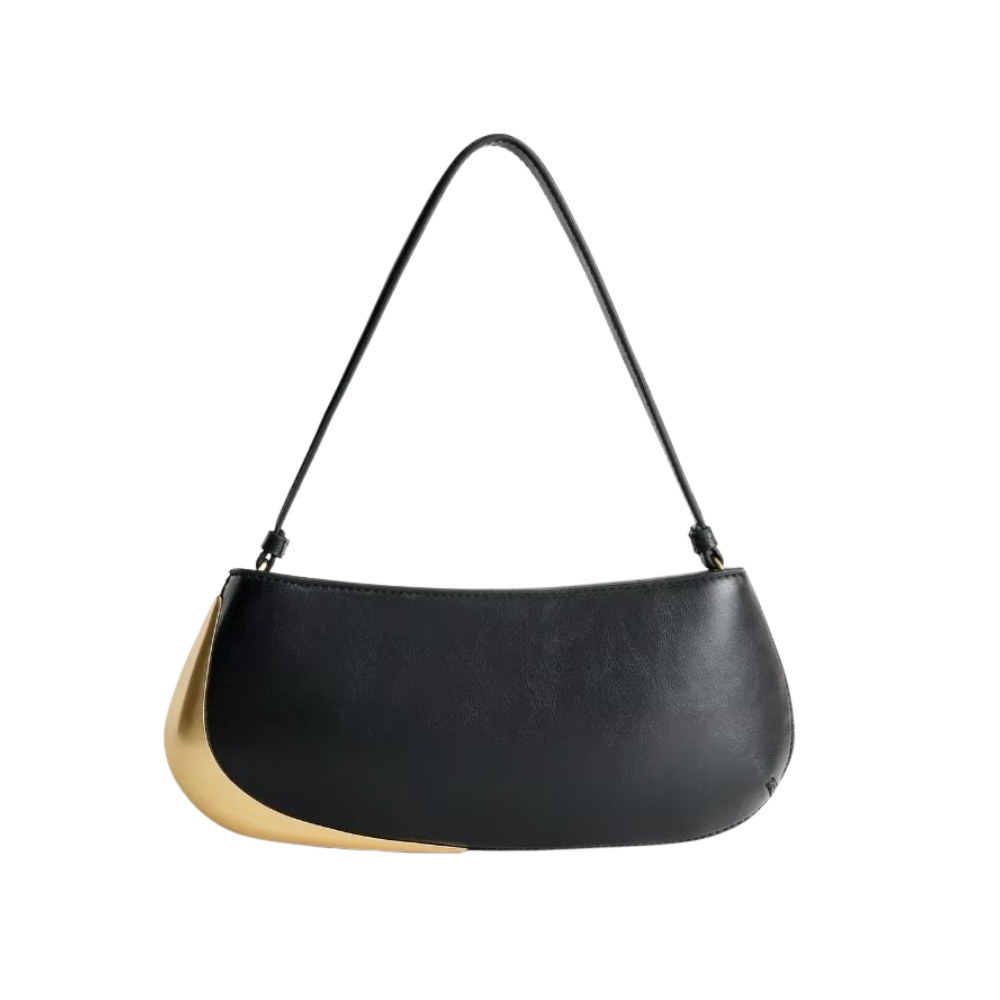 Luna Arc Shoulder Bag with Golden Edge