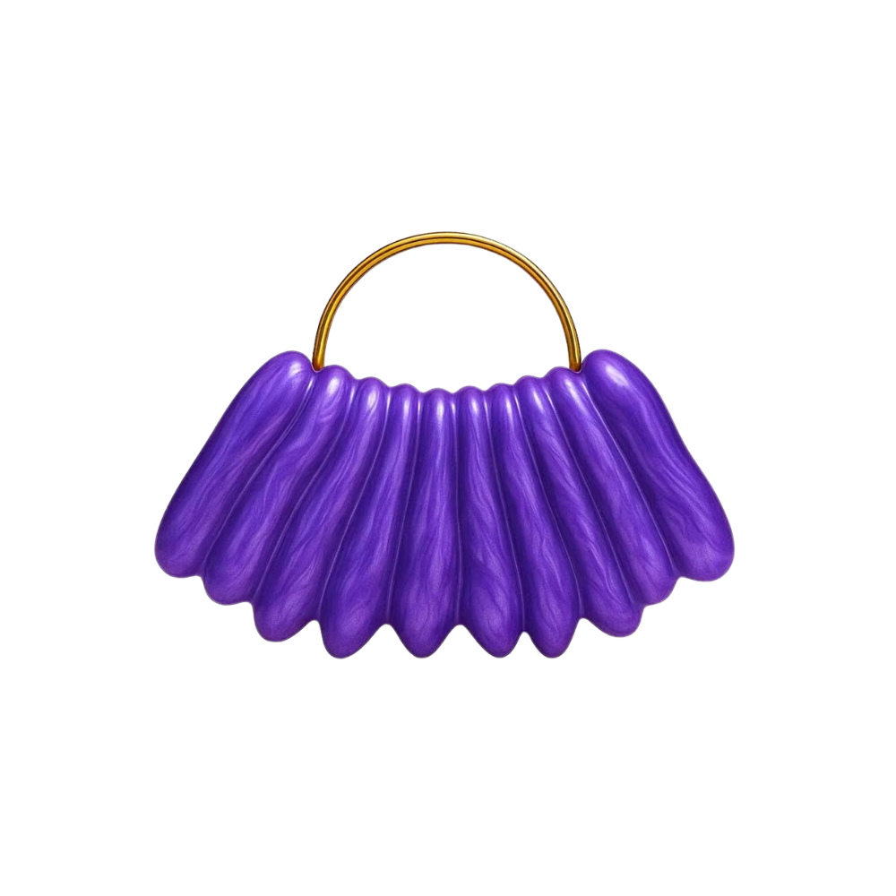 Shell Silhouette Acrylic Clutch with Golden Handle