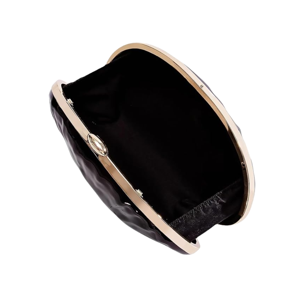 Aurora Wave Metallic Clutch with Mirror Finish