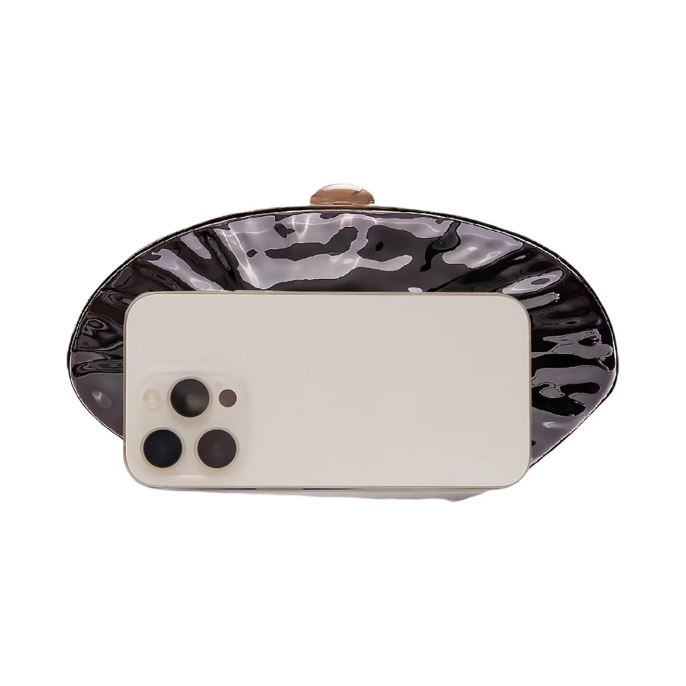 Aurora Wave Metallic Clutch with Mirror Finish