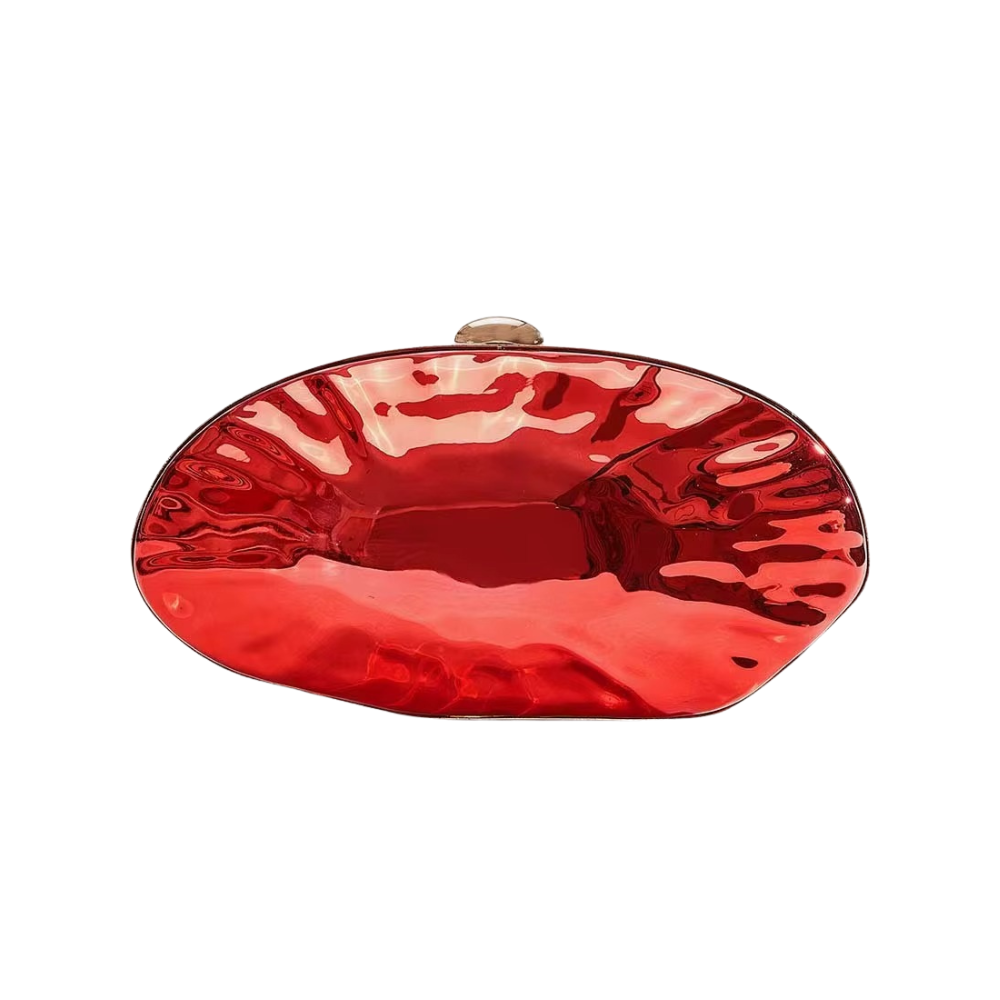 Aurora Wave Metallic Clutch with Mirror Finish
