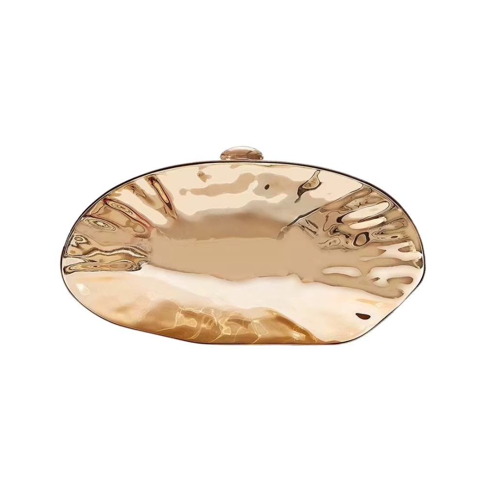 Aurora Wave Metallic Clutch with Mirror Finish
