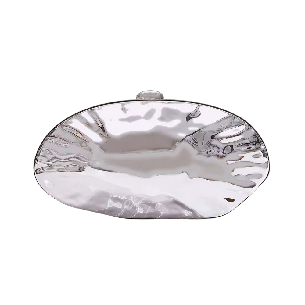 Aurora Wave Metallic Clutch with Mirror Finish