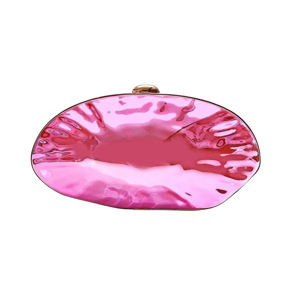 Aurora Wave Metallic Clutch with Mirror Finish
