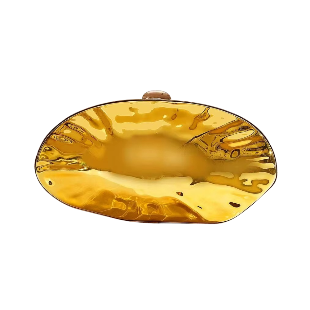 Aurora Wave Metallic Clutch with Mirror Finish