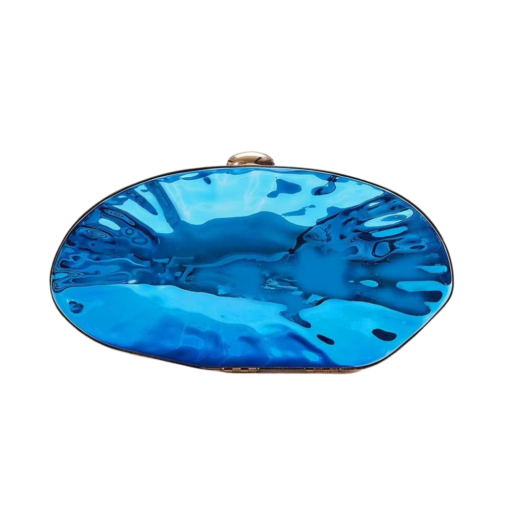 Aurora Wave Metallic Clutch with Mirror Finish