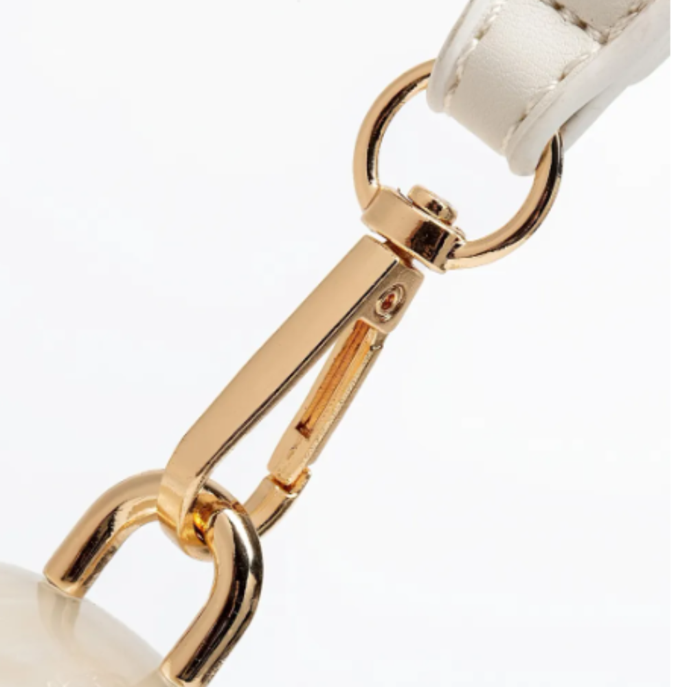 Oyster Glow Acrylic Clutch with Pearl Handle