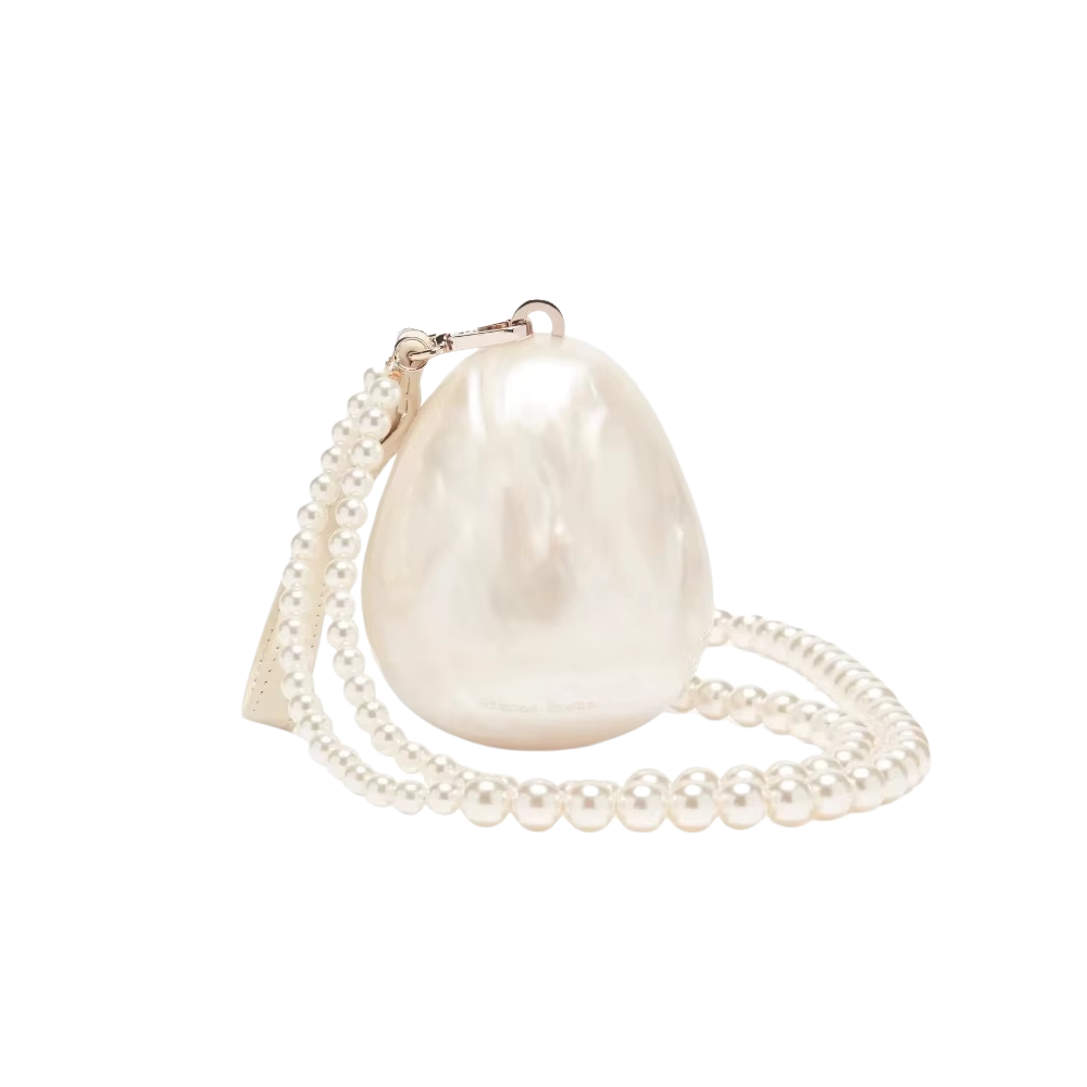 Oyster Glow Acrylic Clutch with Pearl Handle
