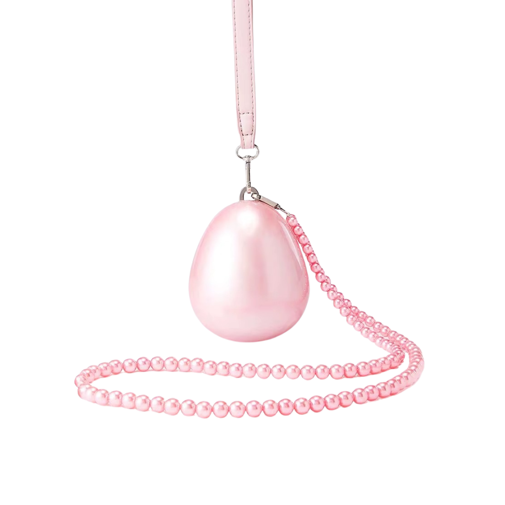 Oyster Glow Acrylic Clutch with Pearl Handle