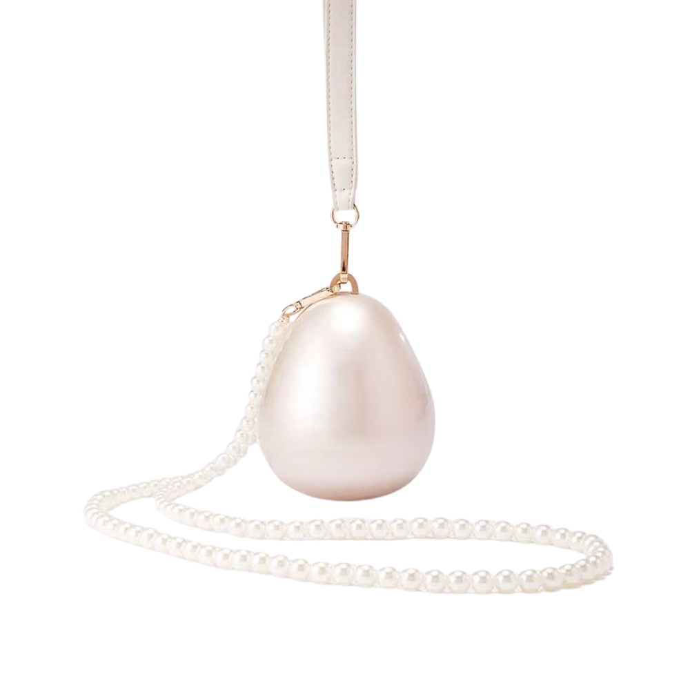 Oyster Glow Acrylic Clutch with Pearl Handle