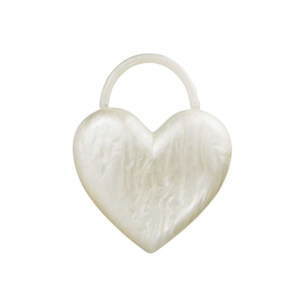 Amour Léopard Acrylic Heart Bag with Sculpted Handle