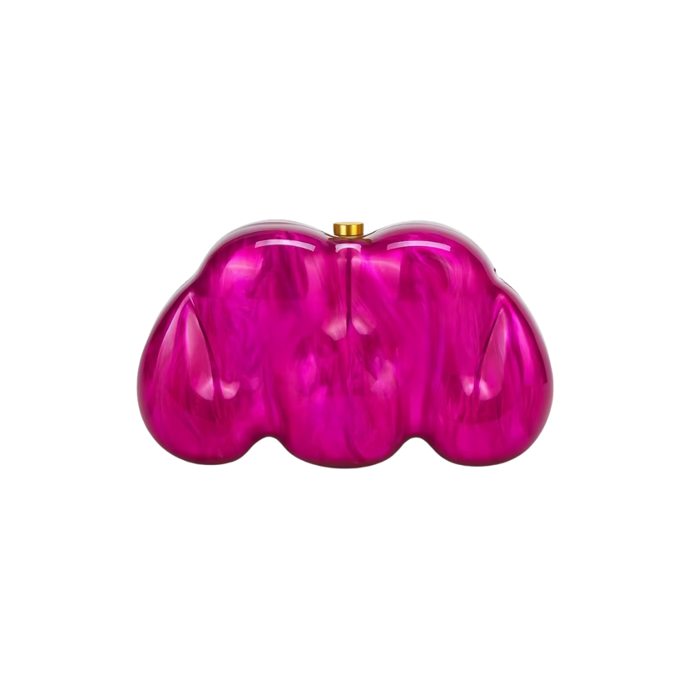 Cloud Sculpt Acrylic Clutch with Golden Hasp