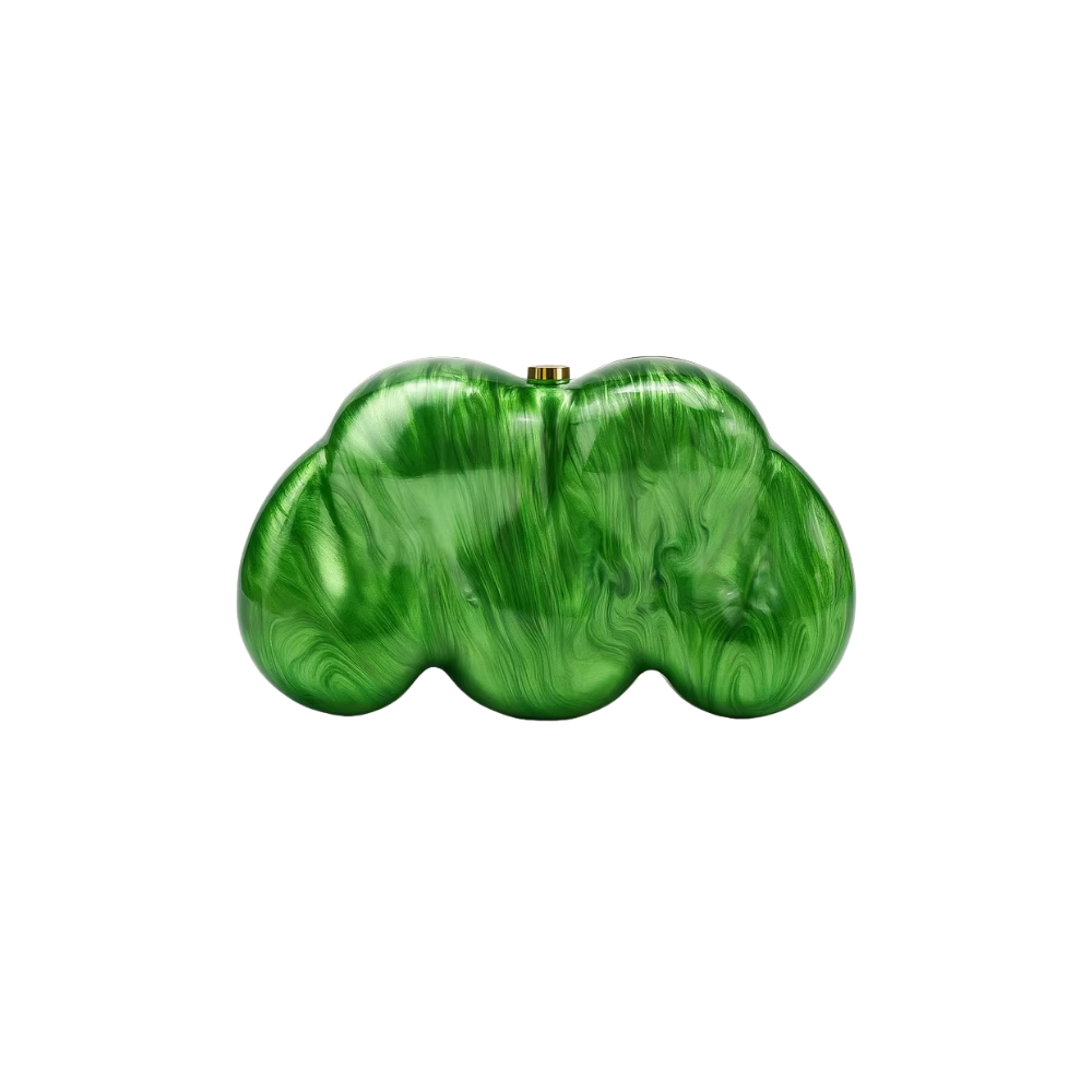 Cloud Sculpt Acrylic Clutch with Golden Hasp