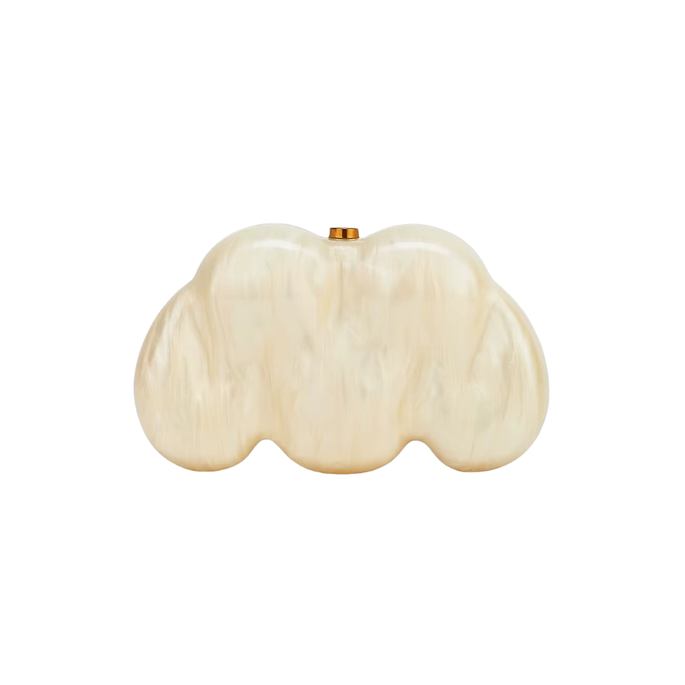 Cloud Sculpt Acrylic Clutch with Golden Hasp