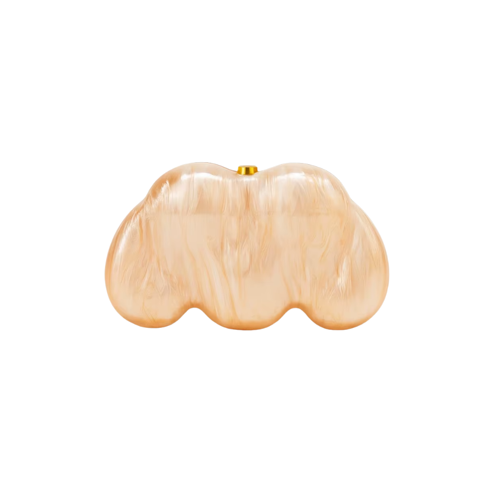 Cloud Sculpt Acrylic Clutch with Golden Hasp