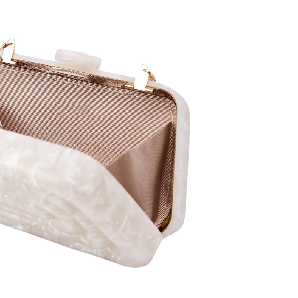 Aurora Acrylic Box Clutch with Golden Chain