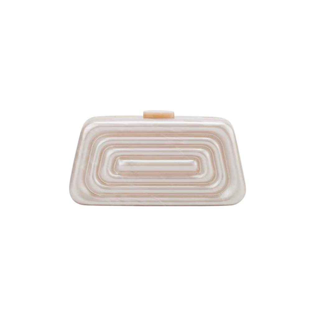 Aurora Acrylic Box Clutch with Golden Chain
