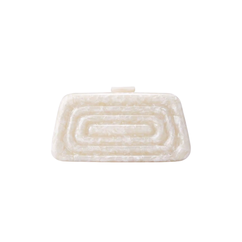 Aurora Acrylic Box Clutch with Golden Chain