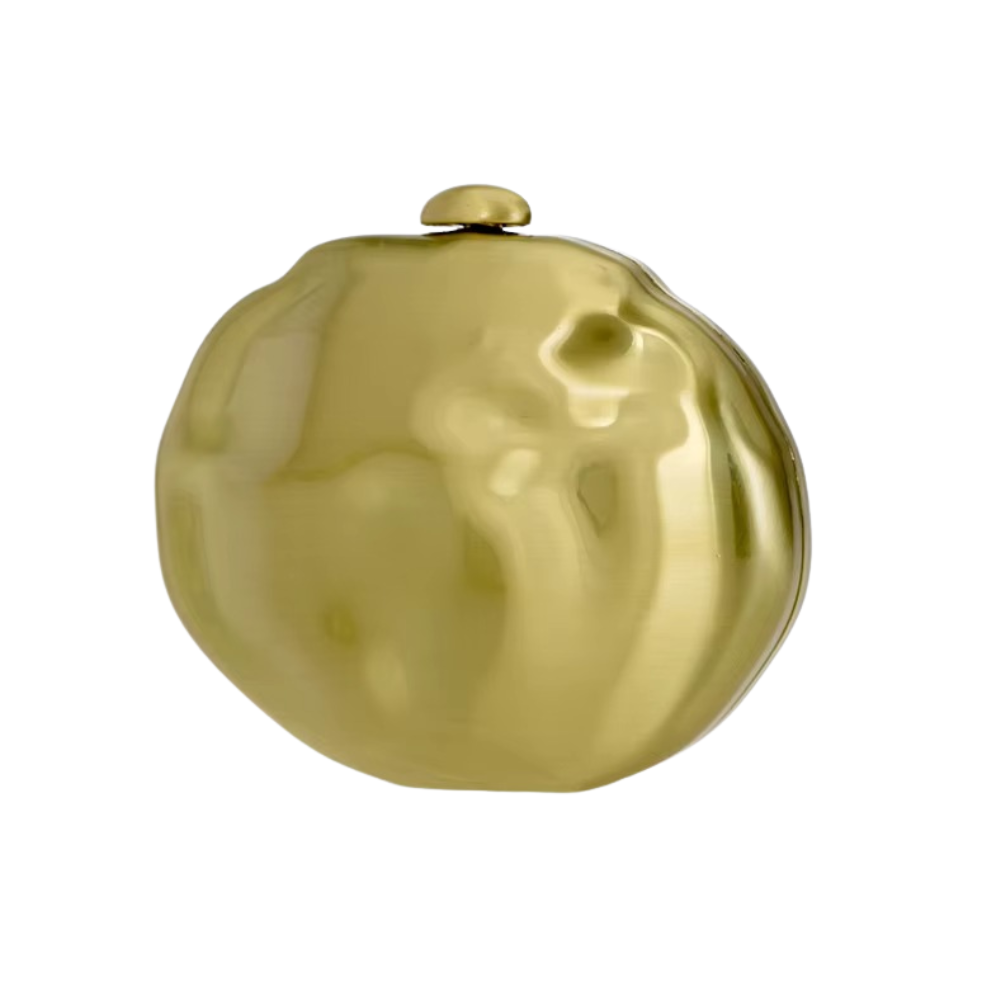Meteor Gold Orb Clutch in Metallic Acrylic with O-Chain Strap