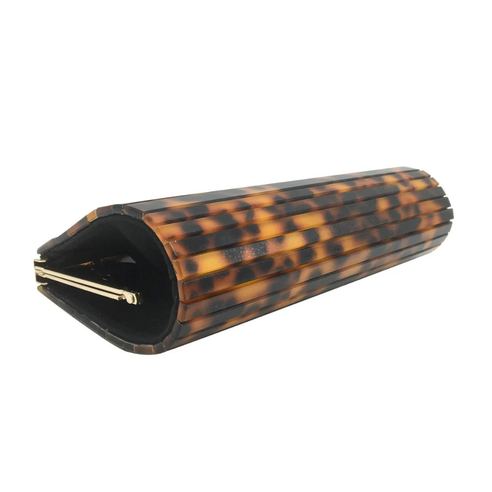 Leopard Resin Frame Clutch