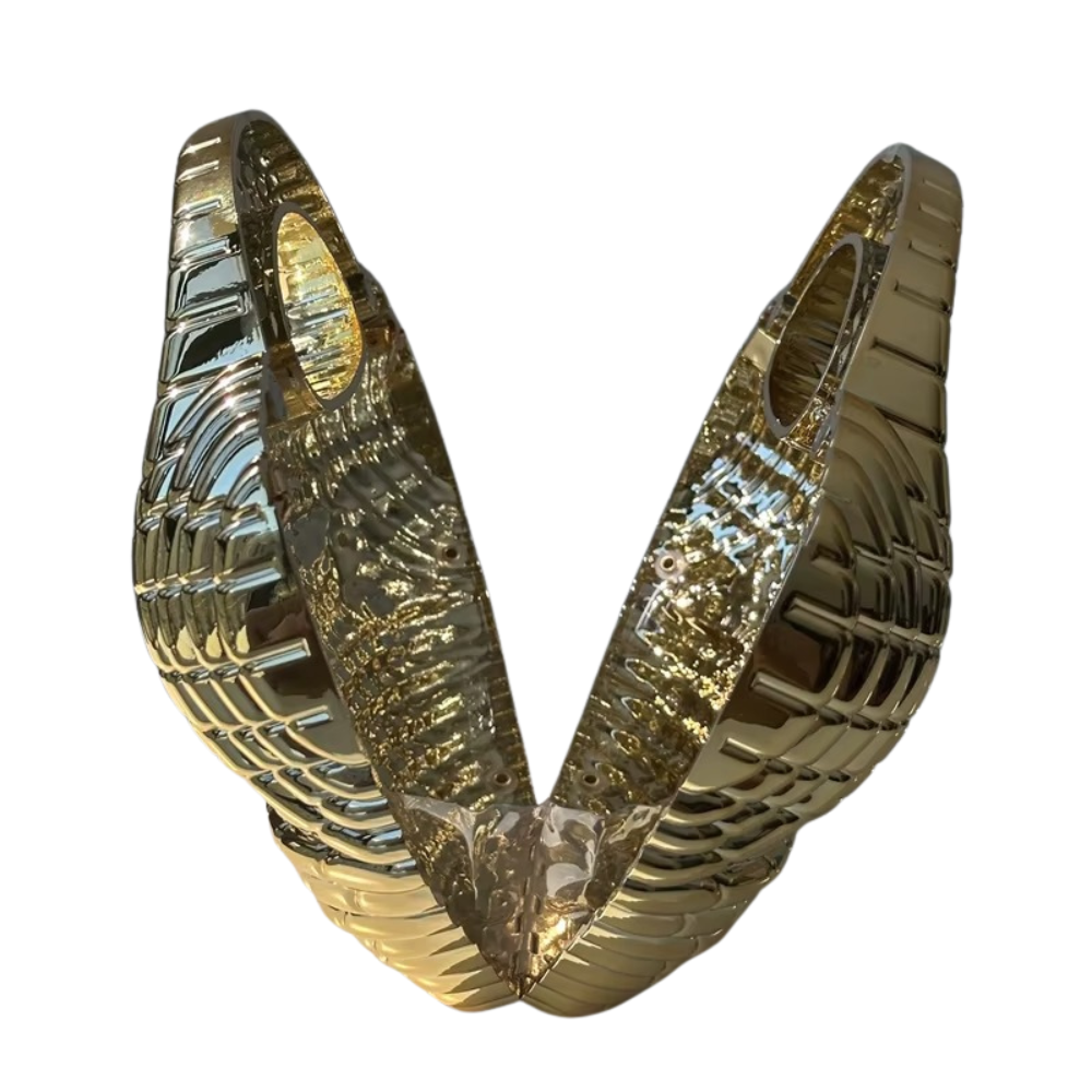 Oro Grid Metallic Acrylic Bag with Sculptural Weave Design and O-Chain Strap