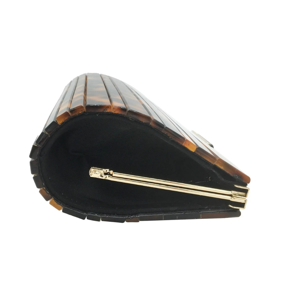 Leopard Resin Frame Clutch