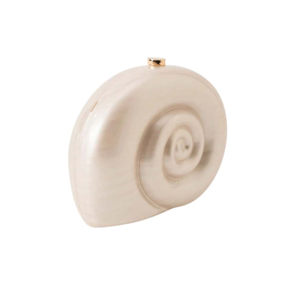 Pearl White Shell Acrylic Clutch