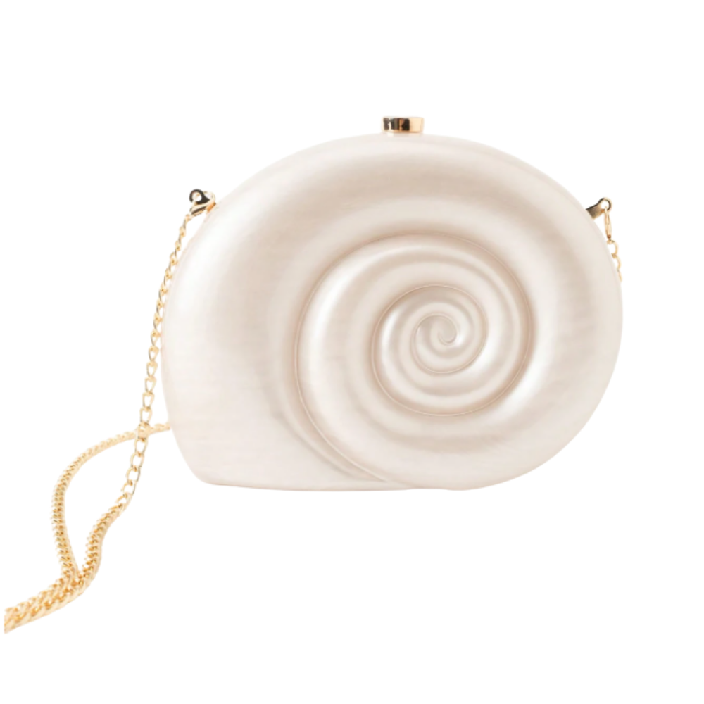 Pearl White Shell Acrylic Clutch