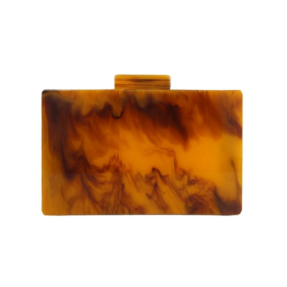 Amber Resin Box Clutch