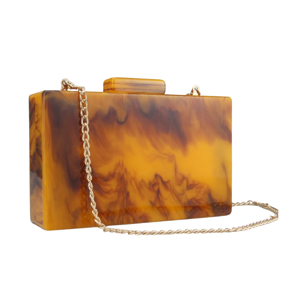 Amber Resin Box Clutch