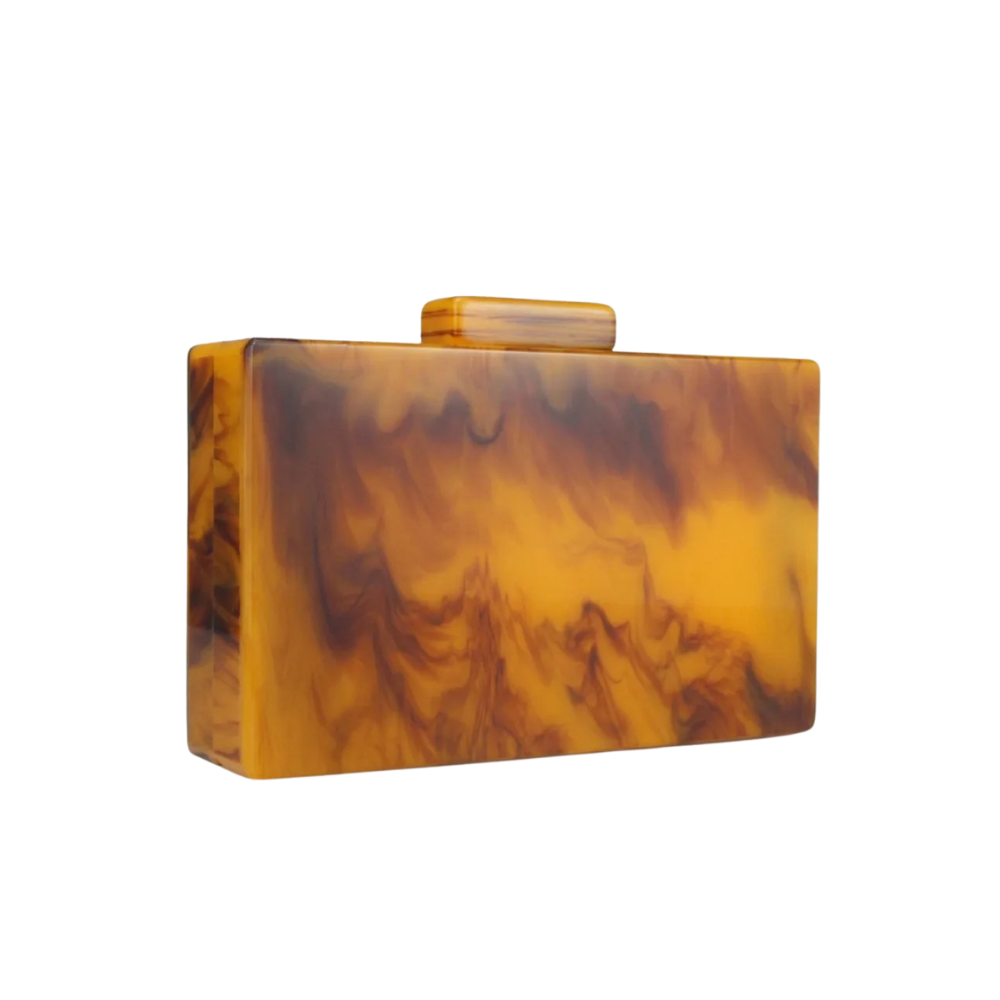 Amber Resin Box Clutch