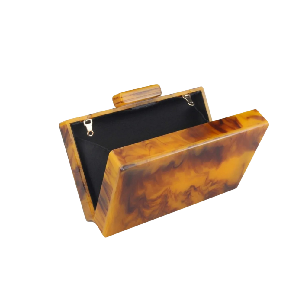 Amber Resin Box Clutch
