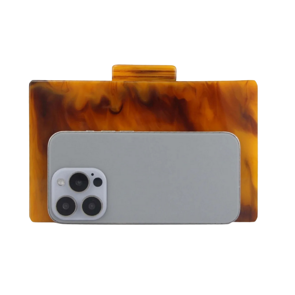 Amber Resin Box Clutch