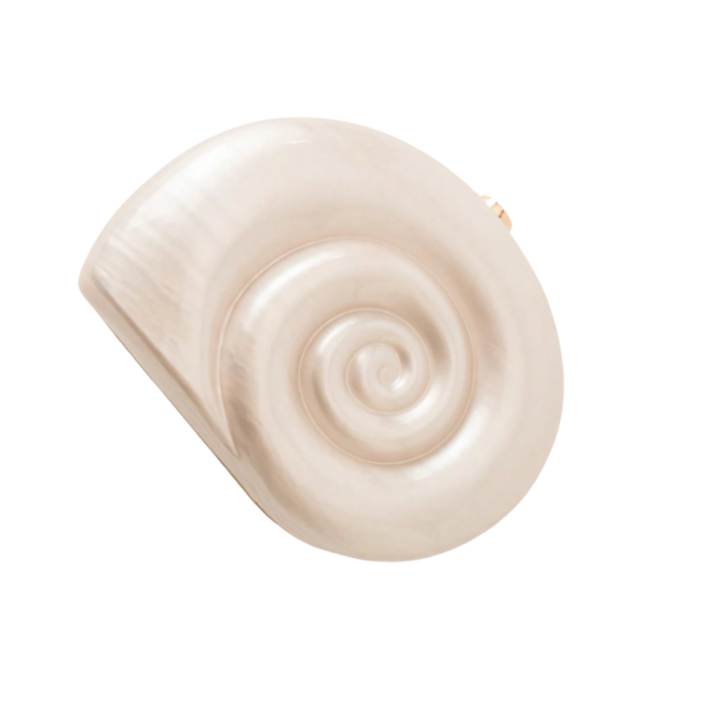 Pearl White Shell Acrylic Clutch