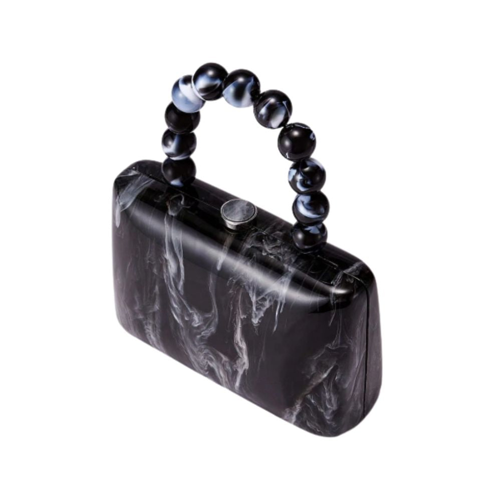 Florence Acrylic Clutch with Beaded Handle