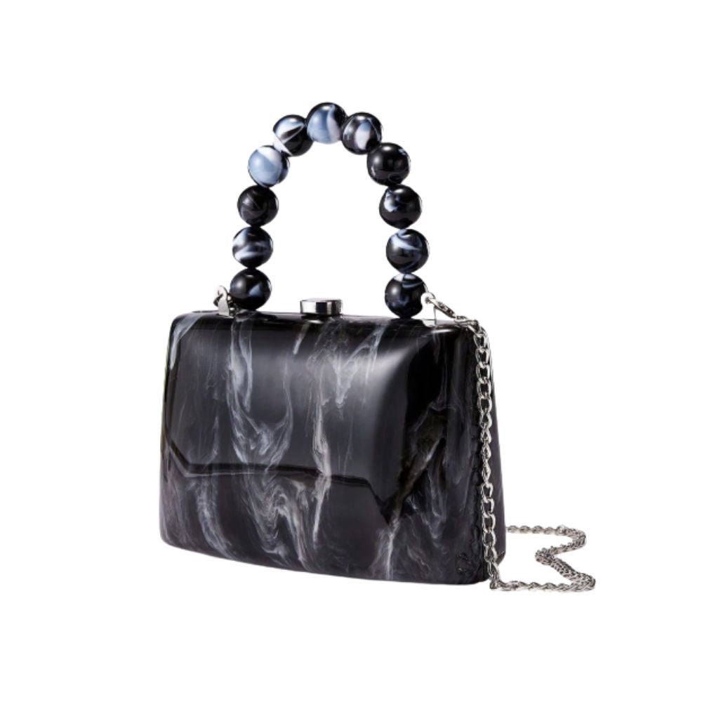 Florence Acrylic Clutch with Beaded Handle