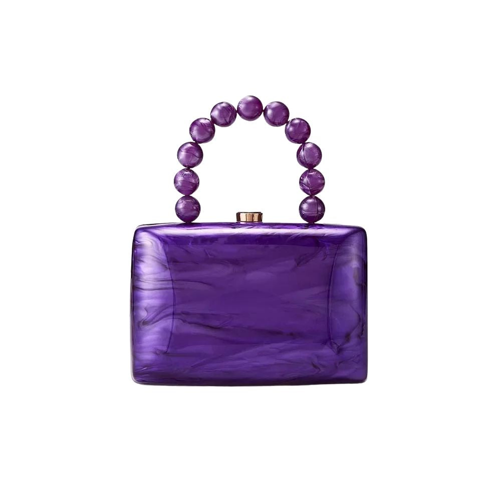 Florence Acrylic Clutch with Beaded Handle