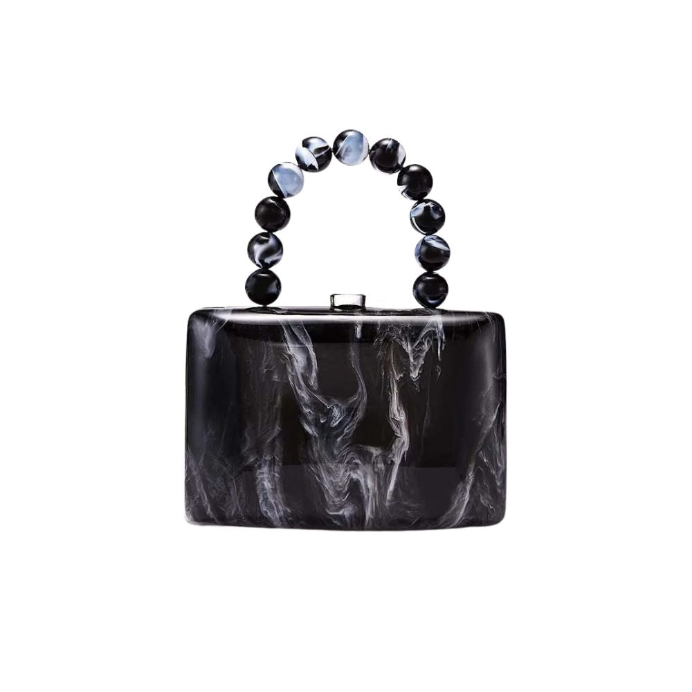 Florence Acrylic Clutch with Beaded Handle