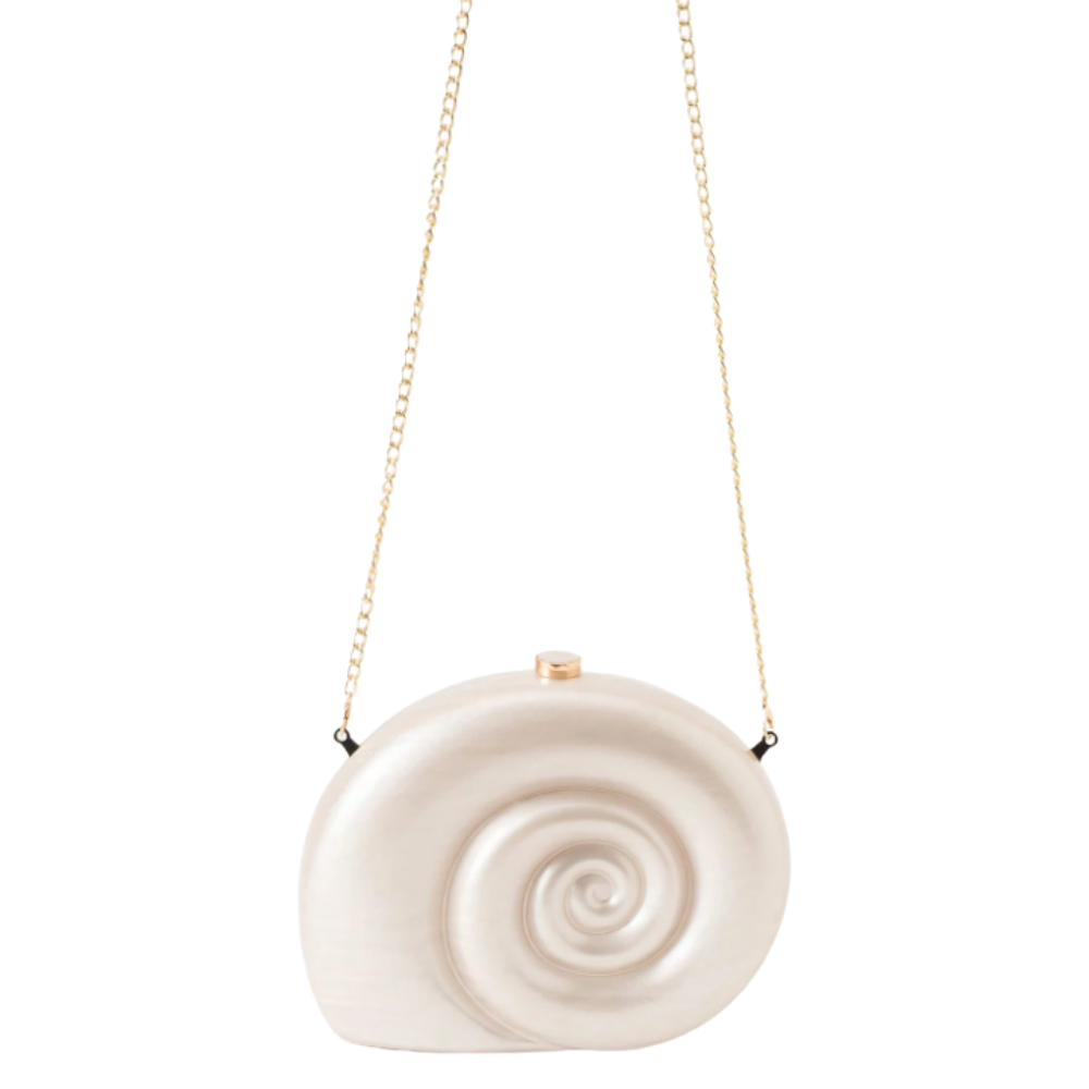 Pearl White Shell Acrylic Clutch