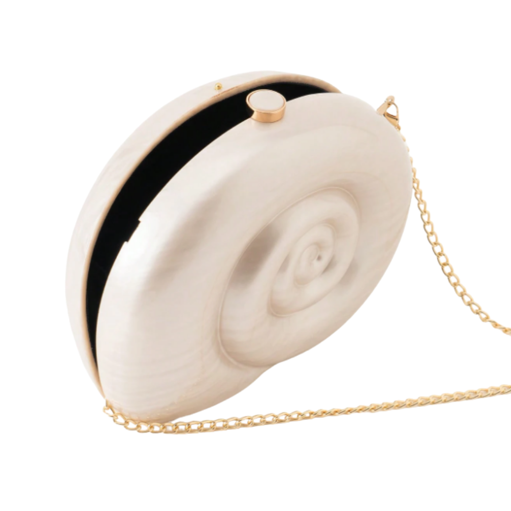 Pearl White Shell Acrylic Clutch