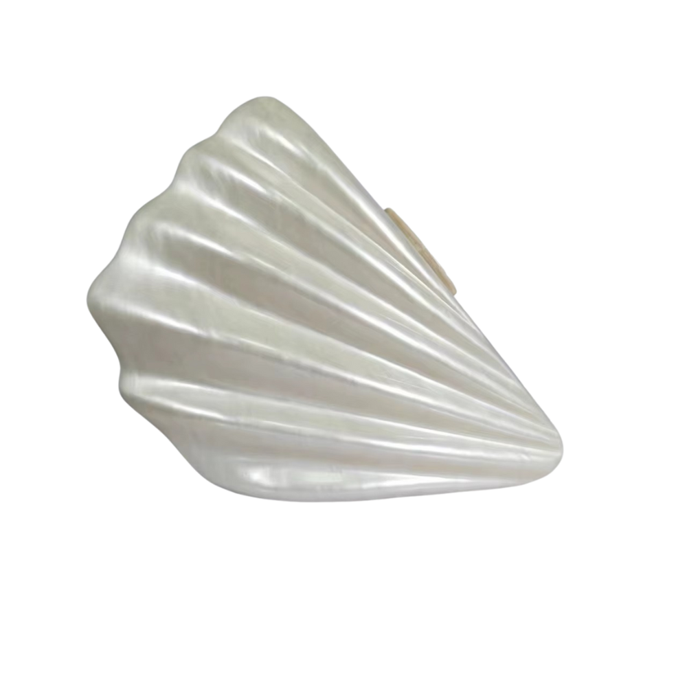 Aphira Shell Acrylic Clutch with Iridescent Finish