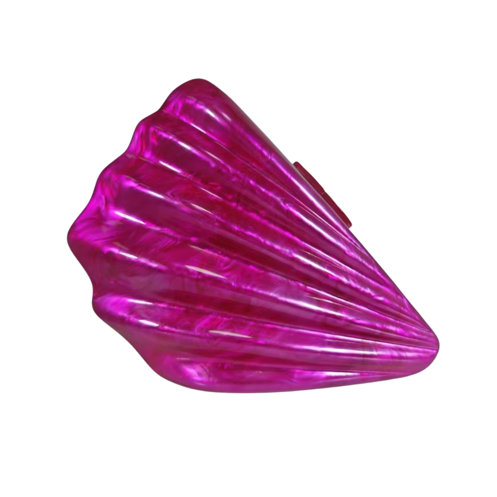 Aphira Shell Acrylic Clutch with Iridescent Finish
